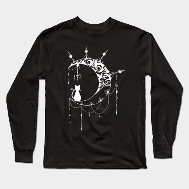 MOON  AND CAT Long Sleeve T-Shirt by RENAN1989